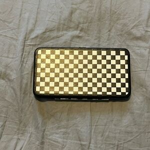 buckle down checkerboard wallet